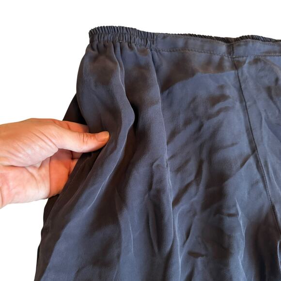 NEW URU Boutique Silk Pencil Pants Satin Hand Dyed Blue Gray USA Size 1 (Small) - Picture 7 of 10